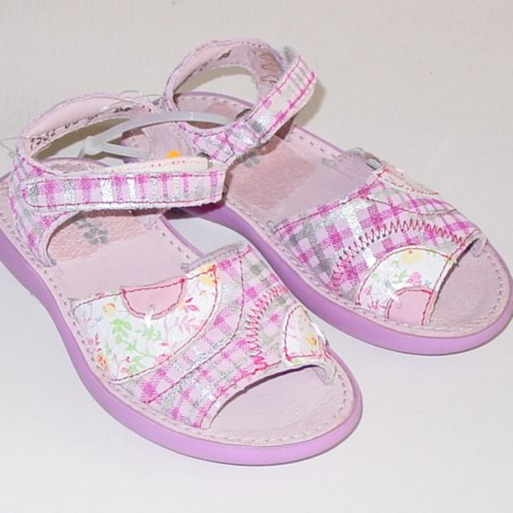 NEW ASTER Pink Plaid Nubuck Sandals, 27 / 10